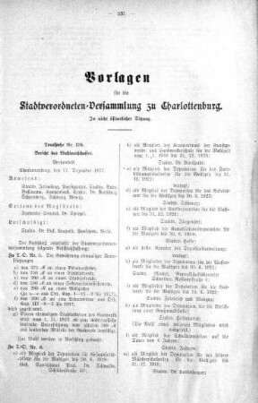 In nichtöffentlicher Sitzung. (158), 19. Dezember 1917