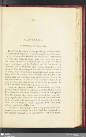 Chapter XVIII. Ornitholites; or fossil birds