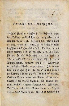 Ralph Rattlin : In drei Theilen, 1. Ralph Rattlin