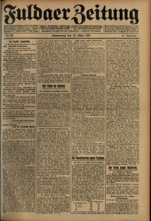 Ausgabe vom Donnerstag, den 25. März 1915.