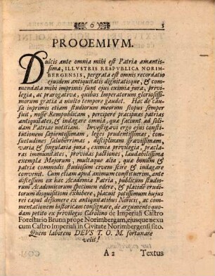 Commentatio hist. ad privilegium Norimbergense de castro Imperii forestali Brunn