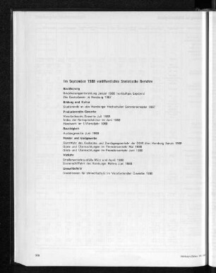Im September 1988 veröffentlichte Statistische Berichte
