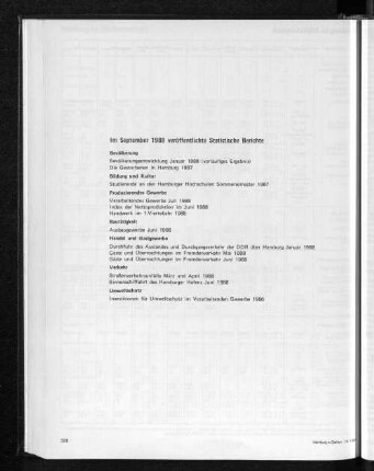 Im September 1988 veröffentlichte Statistische Berichte