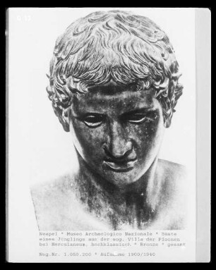 Büste eines Jünglings aus der sog. Villa der Pisonen bei Herculaneum, hochklassisch