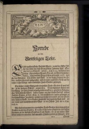 Vorrede an den Gottseligen Leser.