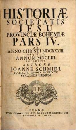 Historia Societatis Jesu Provinciae Bohemiae, 4,1