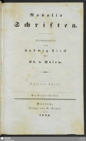 3: Novalis Schriften