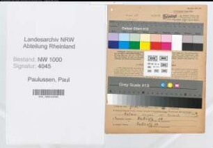 Entnazifizierung Paul Paulussen, geb. 20.01.1908 (Brandmeister)