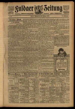 Zweite Ausgabe vom Mittwoch, den 13. Februar 1907.