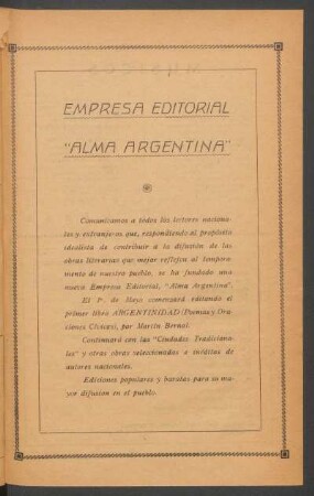 Empresa editorial "Alma Argentina"