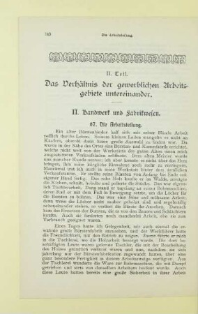 II. Teil. Das Verhältnis der gewerblichen Arbeitsgebiete untereinander