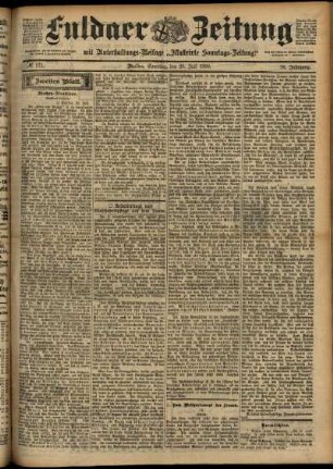 Zweite Ausgabe vom Samstag, den 29. Juli 1899.