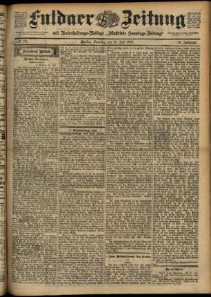 Zweite Ausgabe vom Samstag, den 29. Juli 1899.