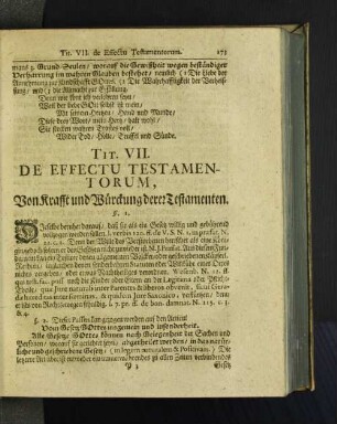 Tit. VII. De Effectu Testamentorum, ...