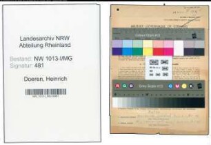 Entnazifizierung Heinrich Doeren , geb. 23.07.1921 (Baecker)