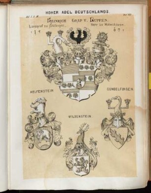 Taf. 93. Heinrich Graf v. Lupfen. Landgraf zu Stülingen, Herr zu Hohenhöven. 1567. - Helfenstein - Gundelfingen - Wildenstein