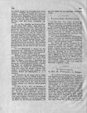 Erinnerungen an Hrn. Dr. Pöhlmann in Erlangen