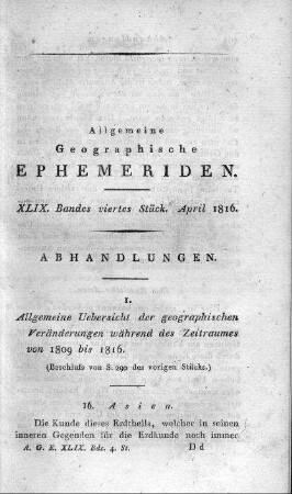 Viertes Stück April 1816