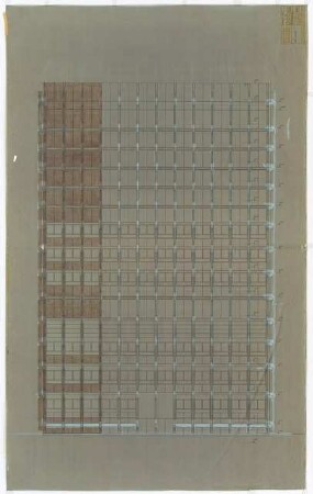 Hochschulbibliothek, Karlsruhe Neubau: Westansicht, 1:50