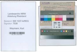 Entnazifizierung Kurt Weymann , geb. 13.04.1911 ()