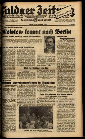 Ausgabe vom Montag, den 11. November 1940.