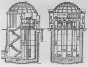 Fahrschacht des Elbtunnels bei St. Pauli, Schema : Technikgeschichte | Industrie und Technik | Bahn- und Strassenbau