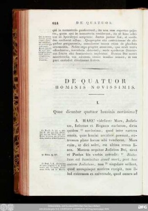 De Quatuor Hominis Novissimis.