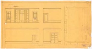 Villa Ostermann, Darmstadt Projekt II: Wohnzimmer: Grundriss und Wandansichten, 1:25