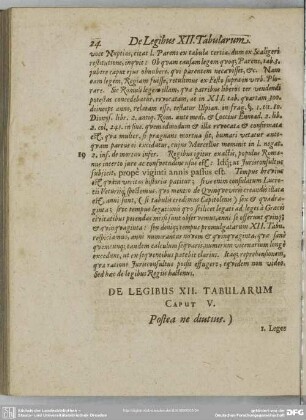 De Legibus XII. Tabularum Caput V. Postea ne diutius