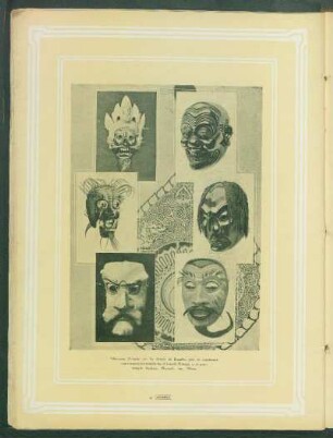 Máscaras llevadas en las danzas de Bugaku que se conservan como gran tesoros nacionales en el Templo Kasuga, y el gran templo budista, Hotyuji, en Nora.