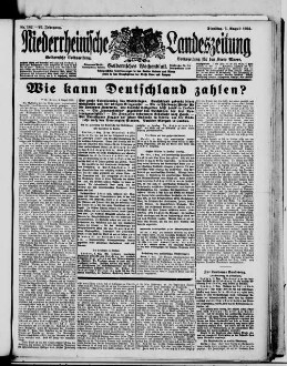 Niederrheinische Landeszeitung : Geldernsche Volkszeitung : Geldern'sches Wochenblatt : Volkszeitung für den Kreis Moers : erfolgreichstes Insertionsorgan in den Kreisen Geldern und Moers sowie in den Grenzbezirken der Kreise Cleve und Kempen