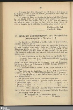 47. Zwickauer Elektrizitätswerk- und Straßenbahn-Aktiengesellschaft Zwickau i.S.