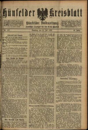 Ausgabe vom Samstag, den 22. Juli 1922.