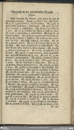 Verzeichniß der vornehmsten Druckfehler