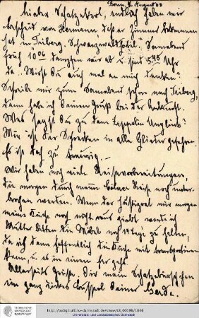 Postkarte vom 05.08.1908