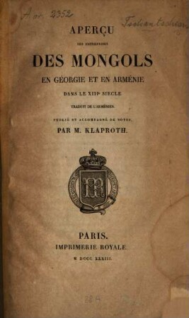Aperçu des entreprises des Mongols en Géorgie et en Arménie dans le XIII siècle
