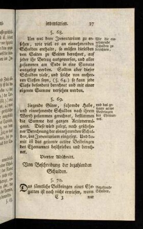 37-39, Vierter Abschnitt (§ 70 - 74)