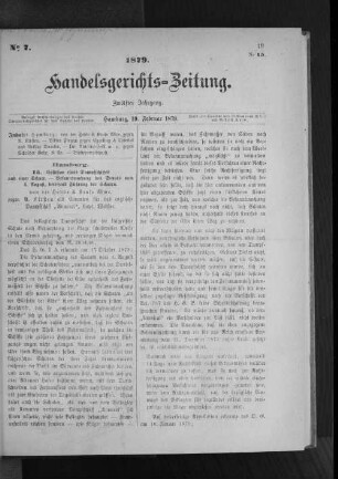 No 7. 1879. Handelsgerichts-Zeitung.