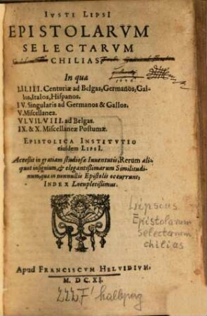 Epistolarum selectarum chilias
