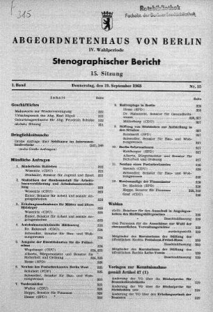Nr. 15 (15), 19. September 1963