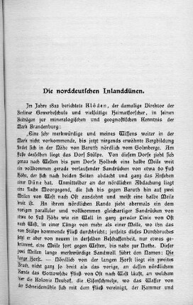 Die norddeutschen Inlanddünen.