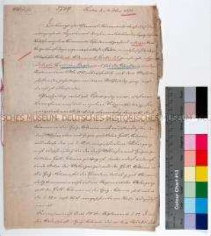 Schreiben des Allgemeinen Kriegsdepartements Preußens betreffend Änderungen des Exerzier-Reglements der Kavallerie (Abschrift)