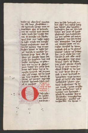 Fleuronnée-Initiale O mit Gebetsbitte des Illuminators Hermann Borchorst