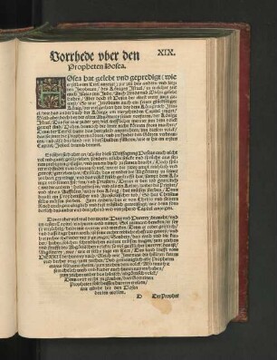 Vorrhede uber den Propheten Hosea.