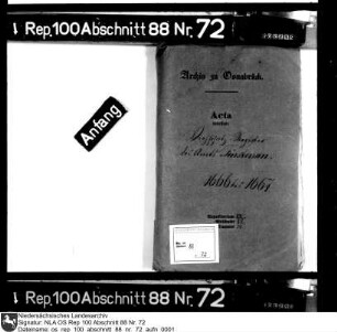 Viehschatzregister (ohne Viehbestand) des Amts Fürstenau