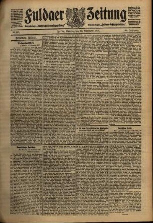 Zweite Ausgabe vom Samstag, den 13. November 1909.