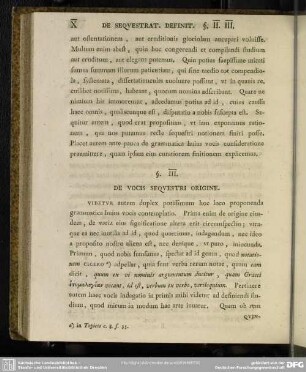 §. III. De Vocis Sequestri Origine