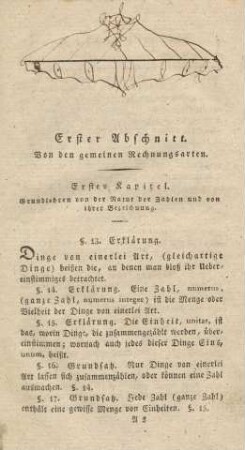 Erster Abschnitt. Von den gemeinen Rechnungsarten
