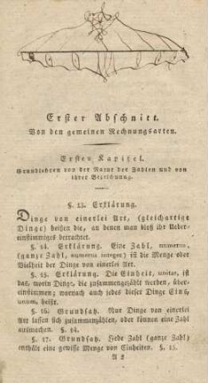 Erster Abschnitt. Von den gemeinen Rechnungsarten
