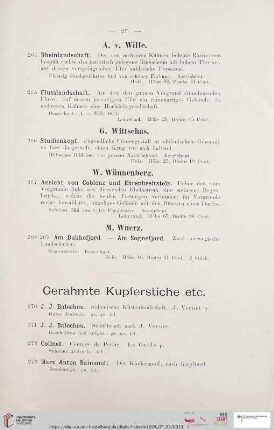 Gerahmte Kupferstiche etc. (Nr. 270 - 282)